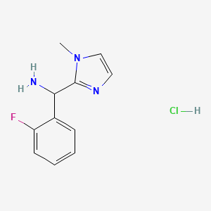 molecular formula C11H13ClFN3 B2849169 (2-Fluorophenyl)(1-methyl-1H-imidazol-2-yl)methanamine hydrochloride CAS No. 1216259-55-0