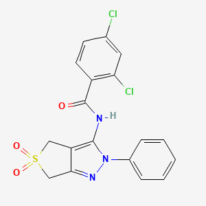 2,4-dichloro-N-(5,5-dioxido-2-phenyl-4,6-dihydro-2H-thieno[3,4-c]pyrazol-3-yl)benzamide