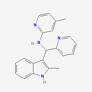 molecular formula C21H20N4 B2849182 4-methyl-N-((2-methyl-1H-indol-3-yl)(pyridin-2-yl)methyl)pyridin-2-amine CAS No. 457650-64-5