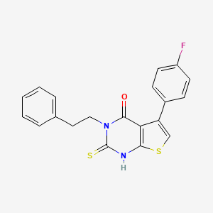 5-(4-fluorophenyl)-3-(2-phenylethyl)-2-sulfanyl-3H,4H-thieno[2,3-d]pyrimidin-4-one