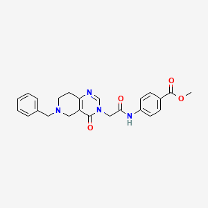 molecular formula C24H24N4O4 B2849202 methyl 4-(2-(6-benzyl-4-oxo-5,6,7,8-tetrahydropyrido[4,3-d]pyrimidin-3(4H)-yl)acetamido)benzoate CAS No. 1251615-23-2