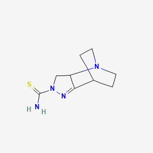 molecular formula C9H14N4S B2849203 1,4,5-Triazatricyclo[5.2.2.0,2,6]undec-5-ene-4-carbothioamide CAS No. 72701-36-1