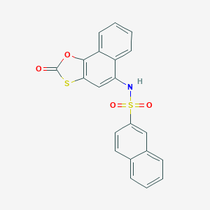 molecular formula C21H13NO4S2 B284922 N-(2-oxonaphtho[2,1-d][1,3]oxathiol-5-yl)-2-naphthalenesulfonamide 