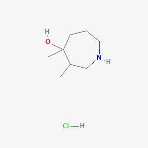 molecular formula C8H18ClNO B2849222 3,4-Dimethylazepan-4-ol hydrochloride CAS No. 1823245-32-4