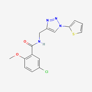 5-chloro-2-methoxy-N-((1-(thiophen-2-yl)-1H-1,2,3-triazol-4-yl)methyl)benzamide