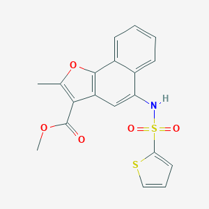 molecular formula C19H15NO5S2 B284923 Methyl 2-methyl-5-[(2-thienylsulfonyl)amino]naphtho[1,2-b]furan-3-carboxylate 