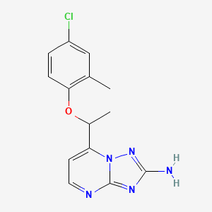 molecular formula C14H14ClN5O B2849230 7-[1-(4-Chloro-2-methylphenoxy)ethyl][1,2,4]triazolo[1,5-a]pyrimidin-2-amine CAS No. 477865-04-6