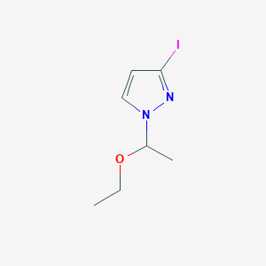 molecular formula C7H11IN2O B2849234 1-(1-Ethoxyethyl)-3-iodo-1H-pyrazole CAS No. 1639858-69-7