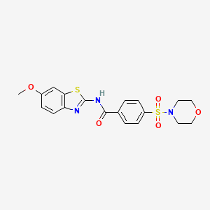 molecular formula C19H19N3O5S2 B2849235 N-(6-methoxy-1,3-benzothiazol-2-yl)-4-(morpholine-4-sulfonyl)benzamide CAS No. 312727-54-1