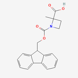 molecular formula C20H19NO4 B2849238 1-(9H-fluoren-9-ylmethoxycarbonyl)-2-methyl-azetidine-2-carboxylic acid CAS No. 610271-10-8