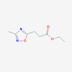 molecular formula C8H12N2O3 B2849243 Ethyl 3-(3-methyl-1,2,4-oxadiazol-5-YL)propanoate CAS No. 1538896-98-8