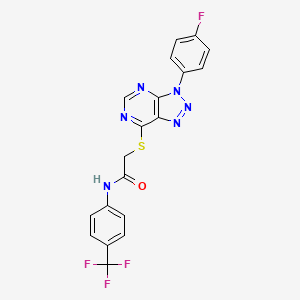 2-((3-(4-fluorophenyl)-3H-[1,2,3]triazolo[4,5-d]pyrimidin-7-yl)thio)-N-(4-(trifluoromethyl)phenyl)acetamide