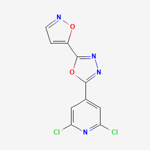 molecular formula C10H4Cl2N4O2 B2849258 2,6-Dichloro-4-[5-(1,2-oxazol-5-yl)-1,3,4-oxadiazol-2-yl]pyridine CAS No. 680214-03-3