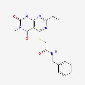 N-benzyl-2-(7-ethyl-1,3-dimethyl-2,4-dioxopyrimido[4,5-d]pyrimidin-5-yl)sulfanylacetamide