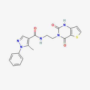 molecular formula C19H17N5O3S B2849276 N-(2-(2,4-dioxo-1,2-dihydrothieno[3,2-d]pyrimidin-3(4H)-yl)ethyl)-5-methyl-1-phenyl-1H-pyrazole-4-carboxamide CAS No. 2034323-07-2