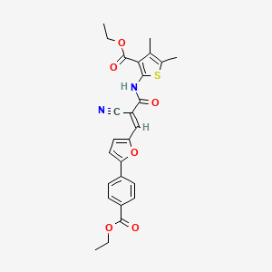 ethyl 2-[[(E)-2-cyano-3-[5-(4-ethoxycarbonylphenyl)furan-2-yl]prop-2-enoyl]amino]-4,5-dimethylthiophene-3-carboxylate