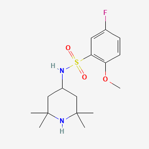 molecular formula C16H25FN2O3S B2849280 5-fluoro-2-methoxy-N-(2,2,6,6-tetramethylpiperidin-4-yl)benzenesulfonamide CAS No. 867135-52-2