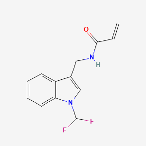 molecular formula C13H12F2N2O B2849281 N-[[1-(Difluoromethyl)indol-3-yl]methyl]prop-2-enamide CAS No. 2411219-12-8