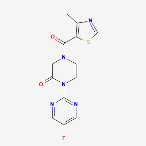 1-(5-Fluoropyrimidin-2-yl)-4-(4-methyl-1,3-thiazole-5-carbonyl)piperazin-2-one