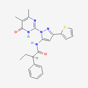 N-(1-(4,5-dimethyl-6-oxo-1,6-dihydropyrimidin-2-yl)-3-(thiophen-2-yl)-1H-pyrazol-5-yl)-2-phenylbutanamide