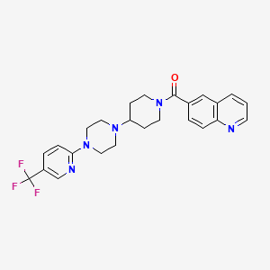 6-(4-{4-[5-(Trifluoromethyl)pyridin-2-yl]piperazin-1-yl}piperidine-1-carbonyl)quinoline