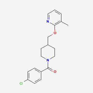 molecular formula C19H21ClN2O2 B2849300 (4-Chlorophenyl)-[4-[(3-methylpyridin-2-yl)oxymethyl]piperidin-1-yl]methanone CAS No. 2380040-26-4