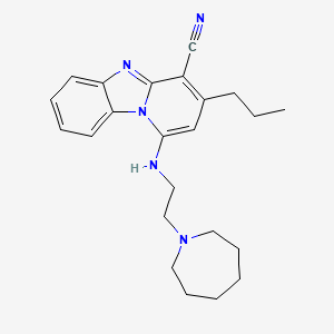 molecular formula C23H29N5 B2849309 1-[2-(氮杂庚烷-1-基)乙基氨基]-3-丙基吡啶并[1,2-a]苯并咪唑-4-碳腈 CAS No. 697240-72-5