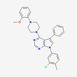 molecular formula C30H28ClN5O B2849319 7-(3-氯-4-甲基苯基)-4-(4-(2-甲氧基苯基)哌嗪-1-基)-5-苯基-7H-吡咯并[2,3-d]嘧啶 CAS No. 477239-14-8