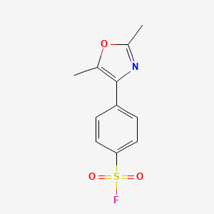 molecular formula C11H10FNO3S B2849321 4-(2,5-Dimethyl-1,3-oxazol-4-yl)benzenesulfonyl fluoride CAS No. 2305482-35-1