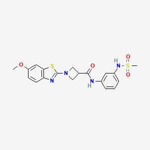 molecular formula C19H20N4O4S2 B2849322 1-(6-methoxybenzo[d]thiazol-2-yl)-N-(3-(methylsulfonamido)phenyl)azetidine-3-carboxamide CAS No. 1286720-03-3