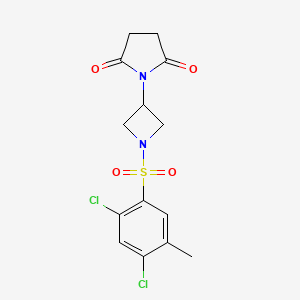 molecular formula C14H14Cl2N2O4S B2849324 1-(1-((2,4-Dichloro-5-methylphenyl)sulfonyl)azetidin-3-yl)pyrrolidine-2,5-dione CAS No. 1795303-87-5