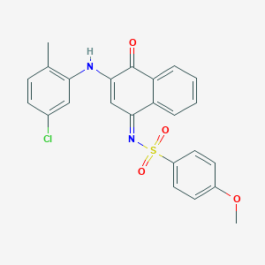 molecular formula C24H19ClN2O4S B284933 N-[(1Z)-3-[(5-chloro-2-methylphenyl)amino]-4-oxonaphthalen-1(4H)-ylidene]-4-methoxybenzenesulfonamide 