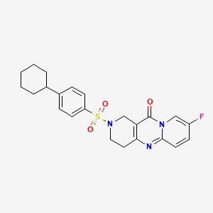 2-((4-cyclohexylphenyl)sulfonyl)-8-fluoro-3,4-dihydro-1H-dipyrido[1,2-a:4',3'-d]pyrimidin-11(2H)-one