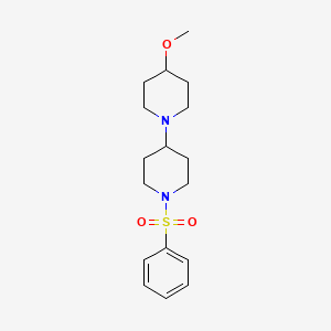 molecular formula C17H26N2O3S B2849342 1'-(Benzenesulfonyl)-4-methoxy-1,4'-bipiperidine CAS No. 1705062-16-3