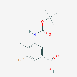 3-Bromo-4-methyl-5-[(2-methylpropan-2-yl)oxycarbonylamino]benzoic acid