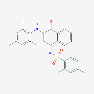 molecular formula C27H26N2O3S B284935 N-(3-(mesitylamino)-4-oxo-1(4H)-naphthalenylidene)-2,4-dimethylbenzenesulfonamide 