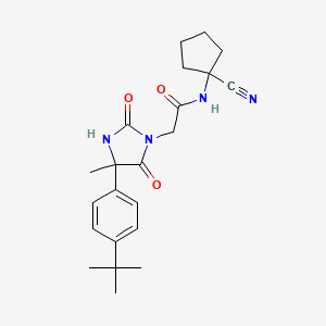 molecular formula C22H28N4O3 B2849355 2-[4-(4-叔丁基苯基)-4-甲基-2,5-二氧代-咪唑啉-1-基]-N-(1-氰基环戊基)乙酰胺 CAS No. 1240817-41-7