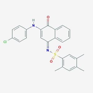 N-(3-(4-chloroanilino)-4-oxo-1(4H)-naphthalenylidene)-2,4,5-trimethylbenzenesulfonamide