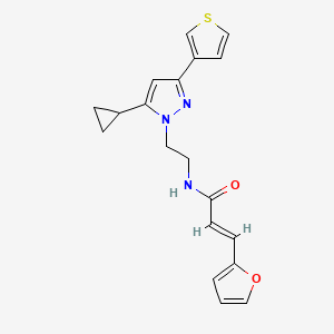 (E)-N-(2-(5-cyclopropyl-3-(thiophen-3-yl)-1H-pyrazol-1-yl)ethyl)-3-(furan-2-yl)acrylamide