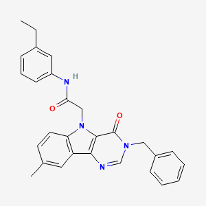 molecular formula C28H26N4O2 B2849378 2-(3-benzyl-8-methyl-4-oxo-3H-pyrimido[5,4-b]indol-5(4H)-yl)-N-(3-ethylphenyl)acetamide CAS No. 1189929-74-5