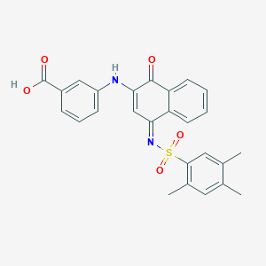 3-[[(4Z)-1-oxo-4-(2,4,5-trimethylphenyl)sulfonyliminonaphthalen-2-yl]amino]benzoic acid