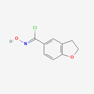molecular formula C9H8ClNO2 B2849383 N-Hydroxy-2,3-dihydro-1-benzofuran-5-carbonimidoyl chloride CAS No. 1263286-67-4