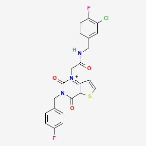 molecular formula C22H16ClF2N3O3S B2849388 N-[(3-氯-4-氟苯基)甲基]-2-{3-[(4-氟苯基)甲基]-2,4-二氧代-1H,2H,3H,4H-噻吩[3,2-d]嘧啶-1-基}乙酰胺 CAS No. 1252897-77-0
