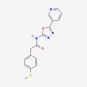 molecular formula C16H14N4O2S B2849394 2-(4-(methylthio)phenyl)-N-(5-(pyridin-3-yl)-1,3,4-oxadiazol-2-yl)acetamide CAS No. 942007-90-1