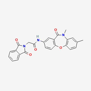 molecular formula C25H19N3O5 B2849397 N-(8,10-dimethyl-11-oxo-10,11-dihydrodibenzo[b,f][1,4]oxazepin-2-yl)-2-(1,3-dioxoisoindolin-2-yl)acetamide CAS No. 921919-22-4