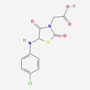 molecular formula C11H9ClN2O4S B2849399 2-(5-((4-Chlorophenyl)amino)-2,4-dioxothiazolidin-3-yl)acetic acid CAS No. 1008710-98-2