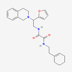 molecular formula C25H31N3O3 B2849400 N1-(2-(cyclohex-1-en-1-yl)ethyl)-N2-(2-(3,4-dihydroisoquinolin-2(1H)-yl)-2-(furan-2-yl)ethyl)oxalamide CAS No. 903288-43-7