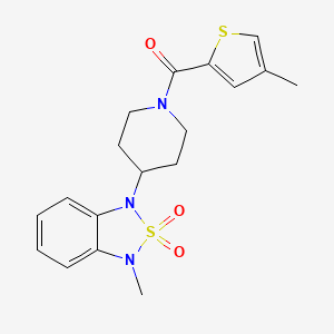molecular formula C18H21N3O3S2 B2849417 (4-(3-methyl-2,2-dioxidobenzo[c][1,2,5]thiadiazol-1(3H)-yl)piperidin-1-yl)(4-methylthiophen-2-yl)methanone CAS No. 2034297-12-4