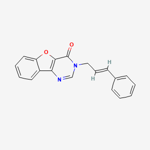 molecular formula C19H14N2O2 B2849418 3-cinnamylbenzofuro[3,2-d]pyrimidin-4(3H)-one CAS No. 1321880-37-8