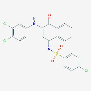 4-chloro-N-(3-(3,4-dichloroanilino)-4-oxo-1(4H)-naphthalenylidene)benzenesulfonamide